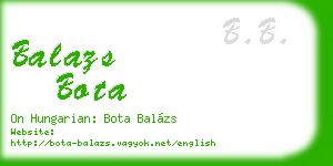 balazs bota business card